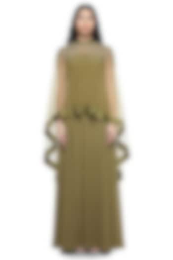 Harvest Gold Chiffon Kaftan by Rohit Gandhi & Rahul Khanna at Pernia's Pop Up Shop