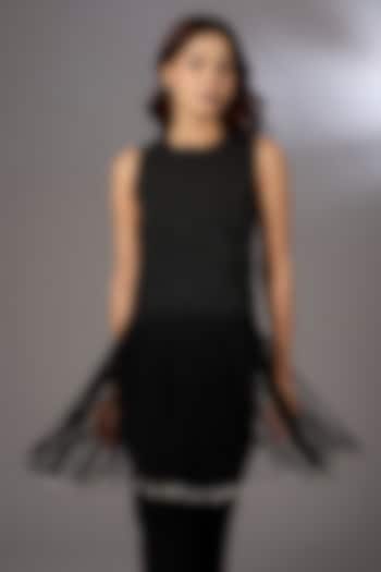 Black Crepe Sleeveless Top by Rohit Gandhi & Rahul Khanna at Pernia's Pop Up Shop