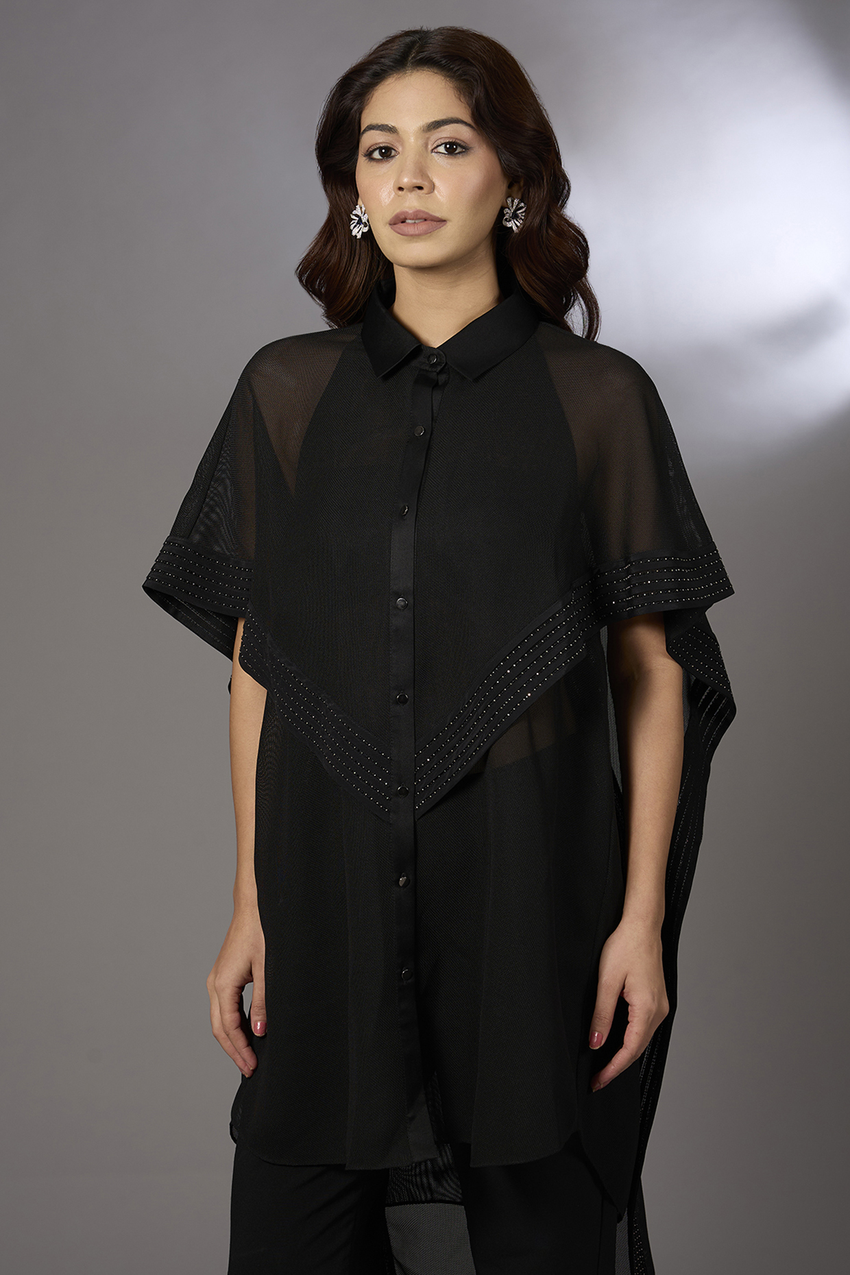 Black Mesh Top by Rohit Gandhi & Rahul Khanna at Pernia's Pop Up Shop