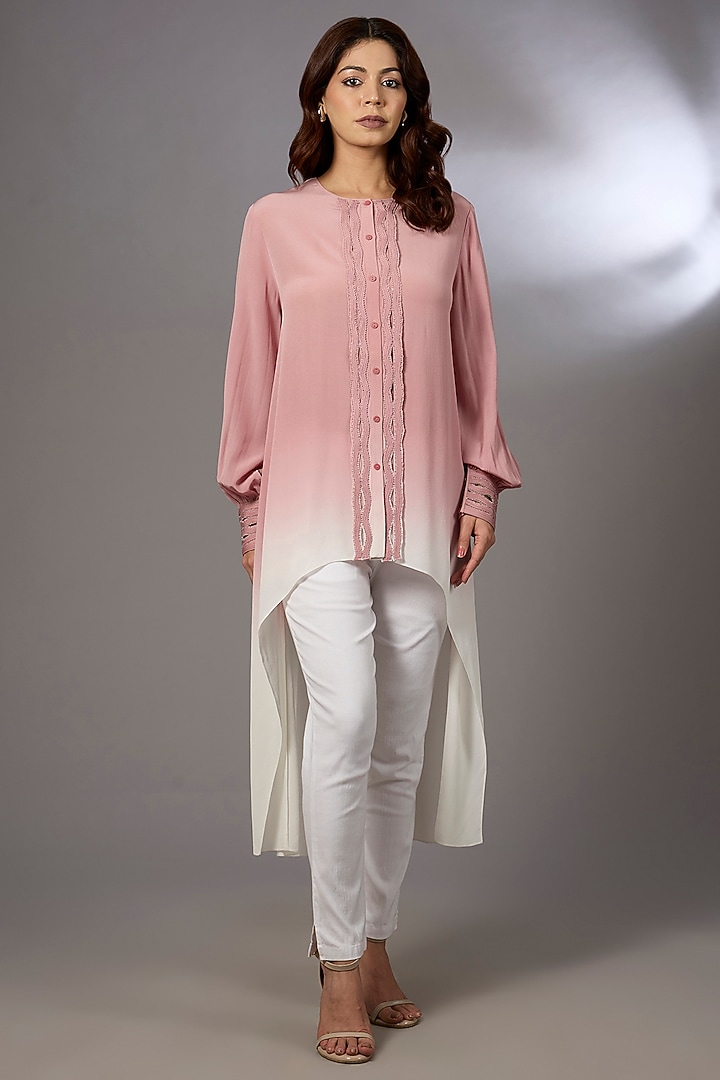 Swiss Rose Viscose Crepe Top by Rohit Gandhi & Rahul Khanna at Pernia's Pop Up Shop