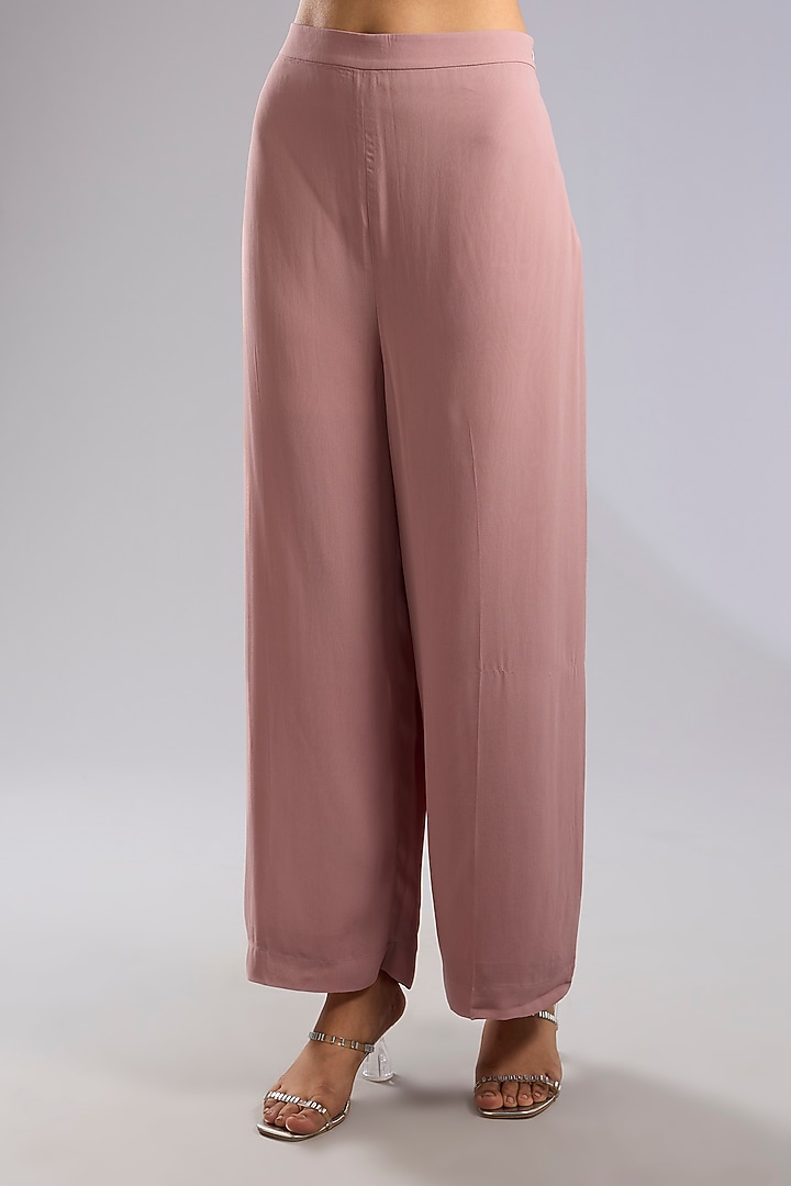 Swiss Rose Pink Georgette Embroidered Co-Ord Set by Rohit Gandhi & Rahul Khanna at Pernia's Pop Up Shop