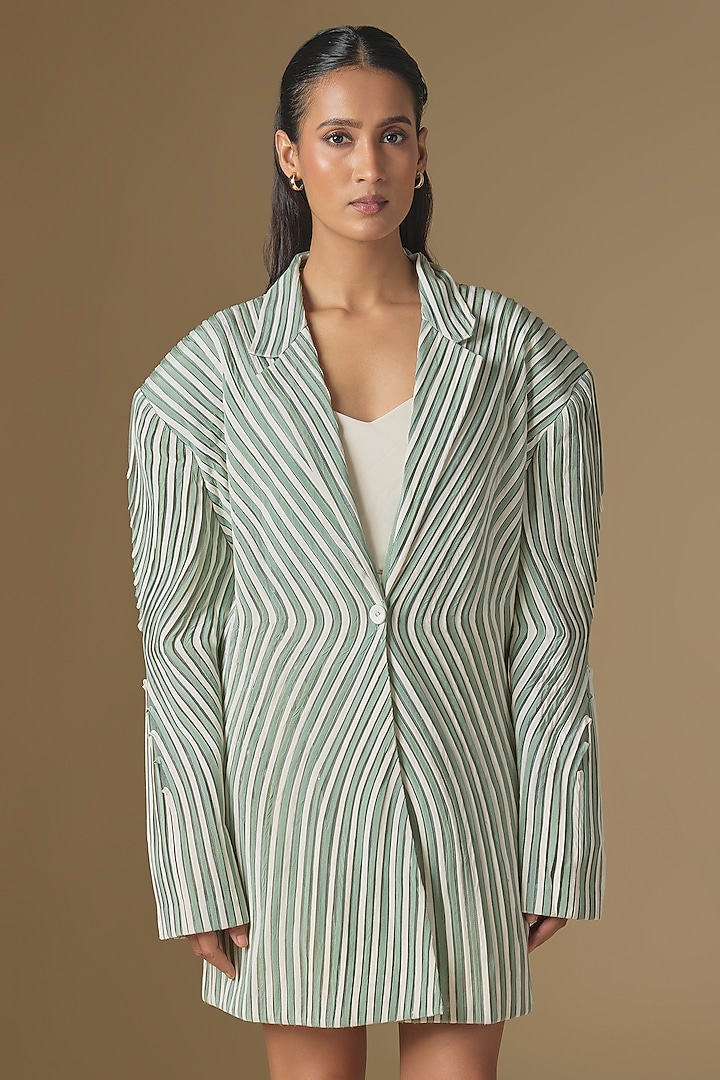 Tiffany Ivory Viscose Crepe Jacket by Rohit Gandhi & Rahul Khanna at Pernia's Pop Up Shop