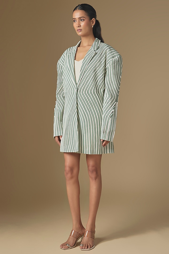 Tiffany Ivory Viscose Crepe Jacket by Rohit Gandhi & Rahul Khanna at Pernia's Pop Up Shop