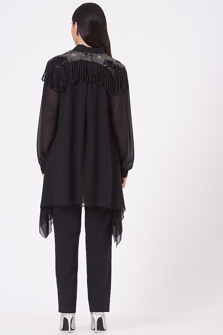 Black Georgette Top by Rohit Gandhi & Rahul Khanna at Pernia's Pop Up Shop