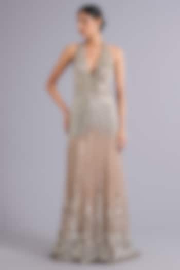 Vintage Rose Tulle Sequins Embroidered A-Line Bridal Gown by Rohit Gandhi & Rahul Khanna at Pernia's Pop Up Shop