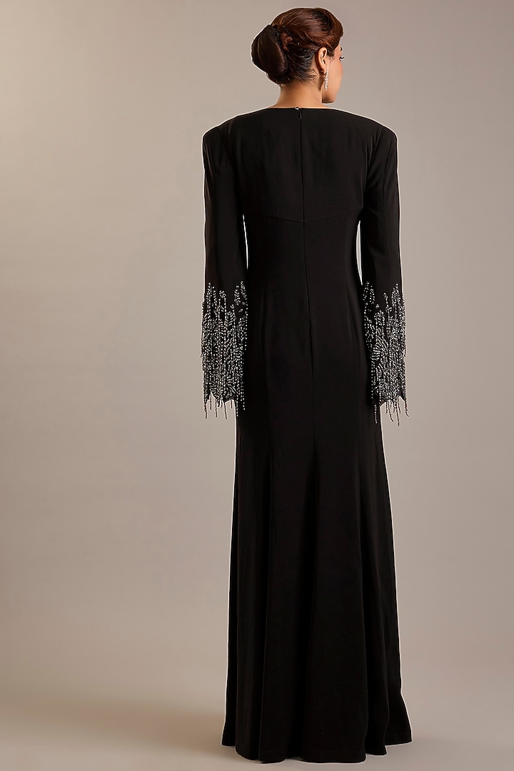 Cocoa Crepe Embellished Party Wear Dress by Rohit Gandhi & Rahul Khanna at Pernia's Pop Up Shop