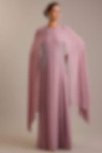 Swiss Rose Crepe Party Wear Dress by Rohit Gandhi & Rahul Khanna at Pernia's Pop Up Shop