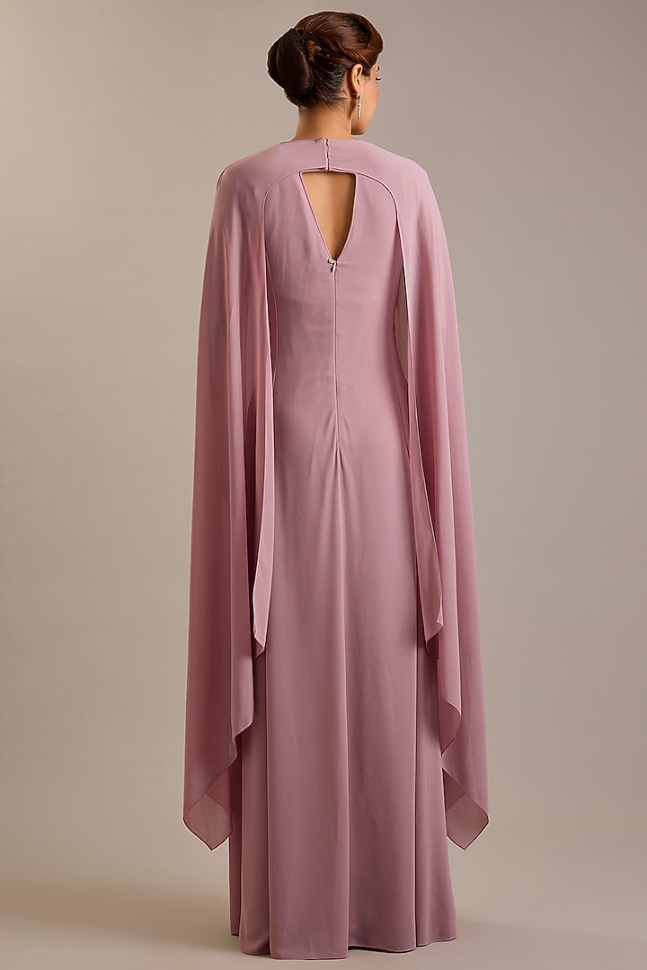 Swiss Rose Crepe Party Wear Dress by Rohit Gandhi & Rahul Khanna at Pernia's Pop Up Shop