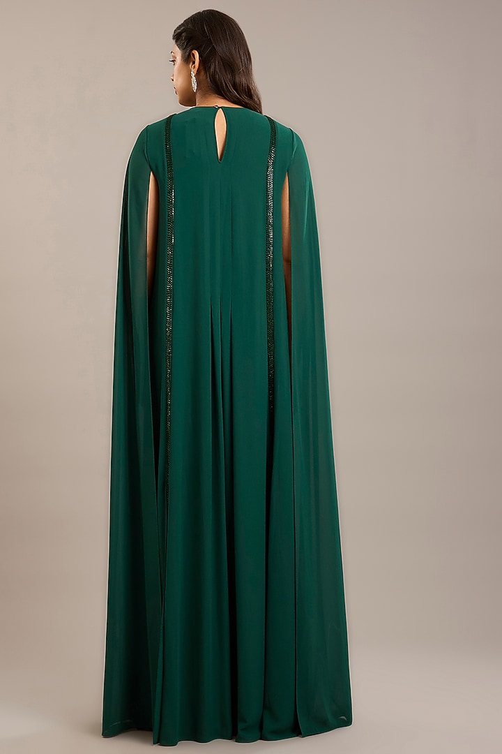 Emerald Georgette Embellished Kaftan by Rohit Gandhi & Rahul Khanna at Pernia's Pop Up Shop