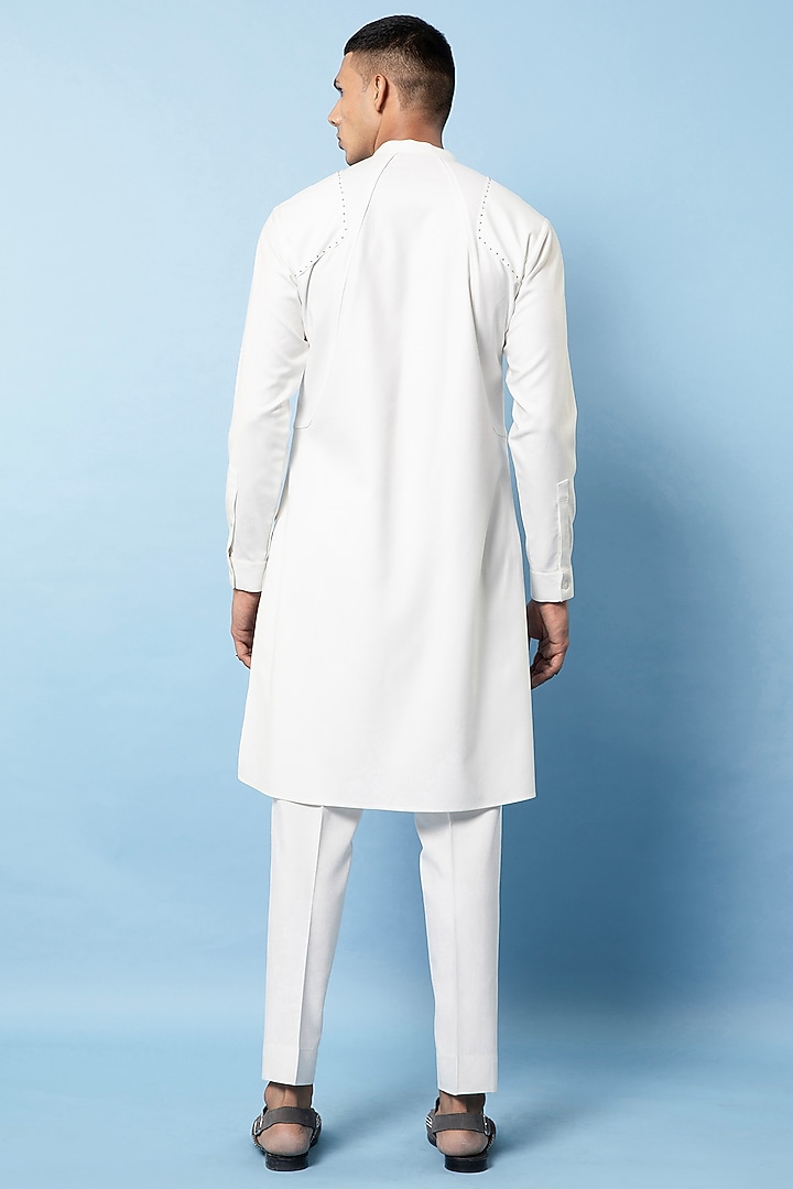 Off-White Cotton Layered Kurta by Rohit Gandhi & Rahul Khanna Men at Pernia's Pop Up Shop