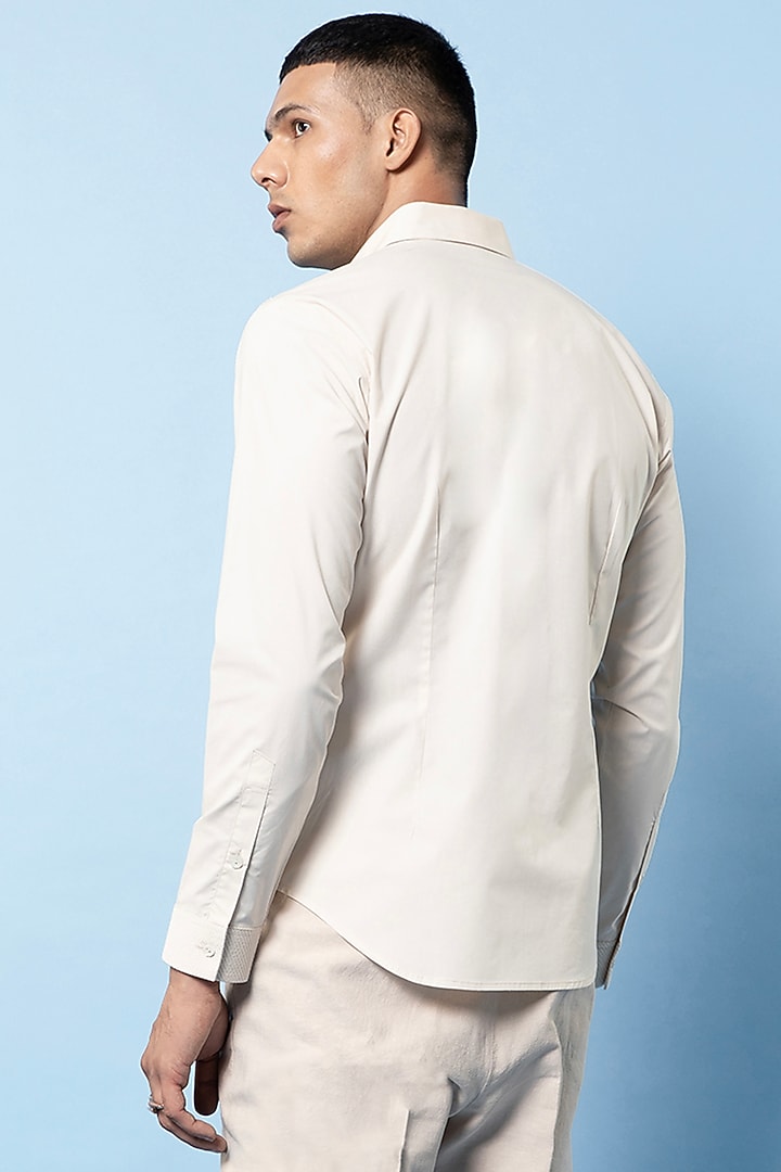 Off-White Cotton Handcrafted Wedding Shirt by Rohit Gandhi & Rahul Khanna Men at Pernia's Pop Up Shop