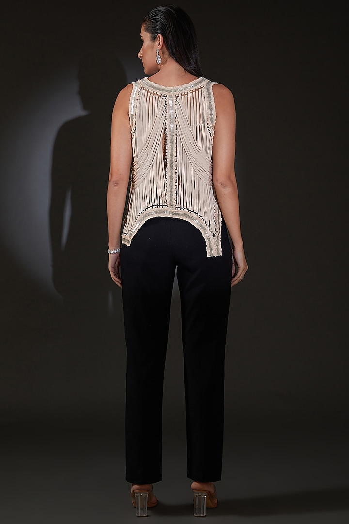 Blush Pink Viscose Dupion Metallic Embellished Jacket by Rohit Gandhi & Rahul Khanna at Pernia's Pop Up Shop