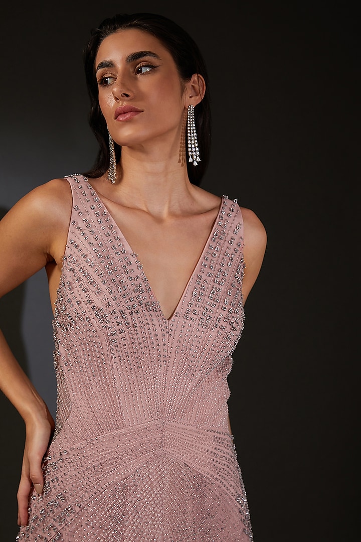 Periwinkle Pink Tulle Embroidered Bridal Gown by Rohit Gandhi & Rahul Khanna at Pernia's Pop Up Shop