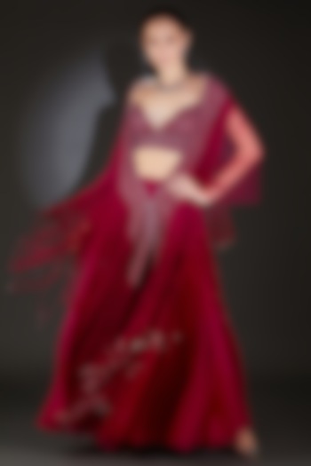 Topaz Pink Silk Organza Bridal Lehenga Set by Rohit Gandhi & Rahul Khanna at Pernia's Pop Up Shop