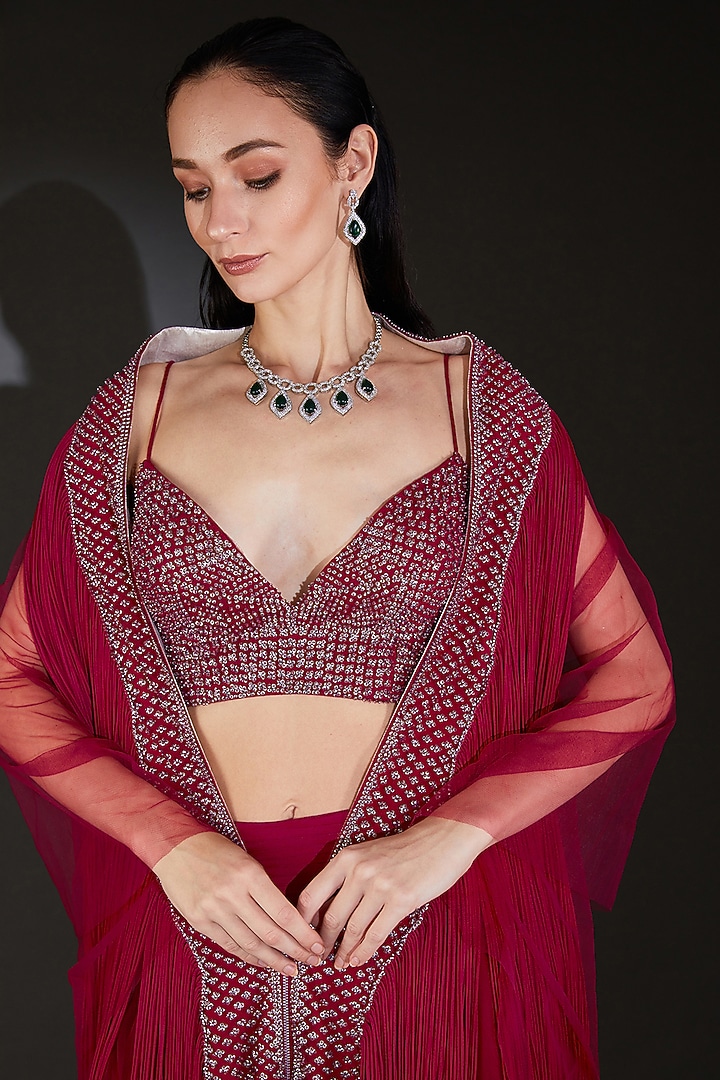 Topaz Pink Silk Organza Bridal Lehenga Set by Rohit Gandhi & Rahul Khanna at Pernia's Pop Up Shop