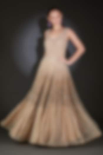 Mist Tulle Sequins Embroidered Ombre Gown by Rohit Gandhi & Rahul Khanna