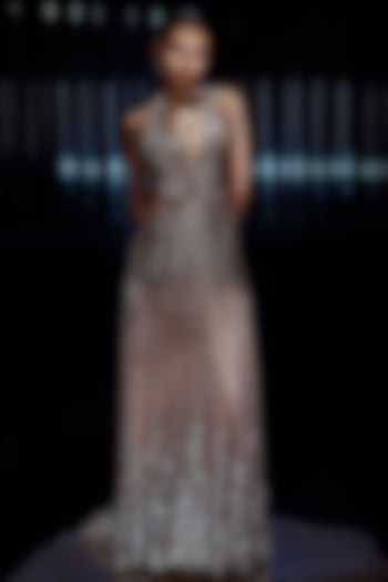 Goldstone Tulle & Georgette Sequins Embellished Bridal Gown by Rohit Gandhi & Rahul Khanna at Pernia's Pop Up Shop