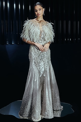 Shop Silver Gown for Women Online from India's Luxury Designers 2026 Shop Silver Gown for Women Online from India's Luxury Designers 2026