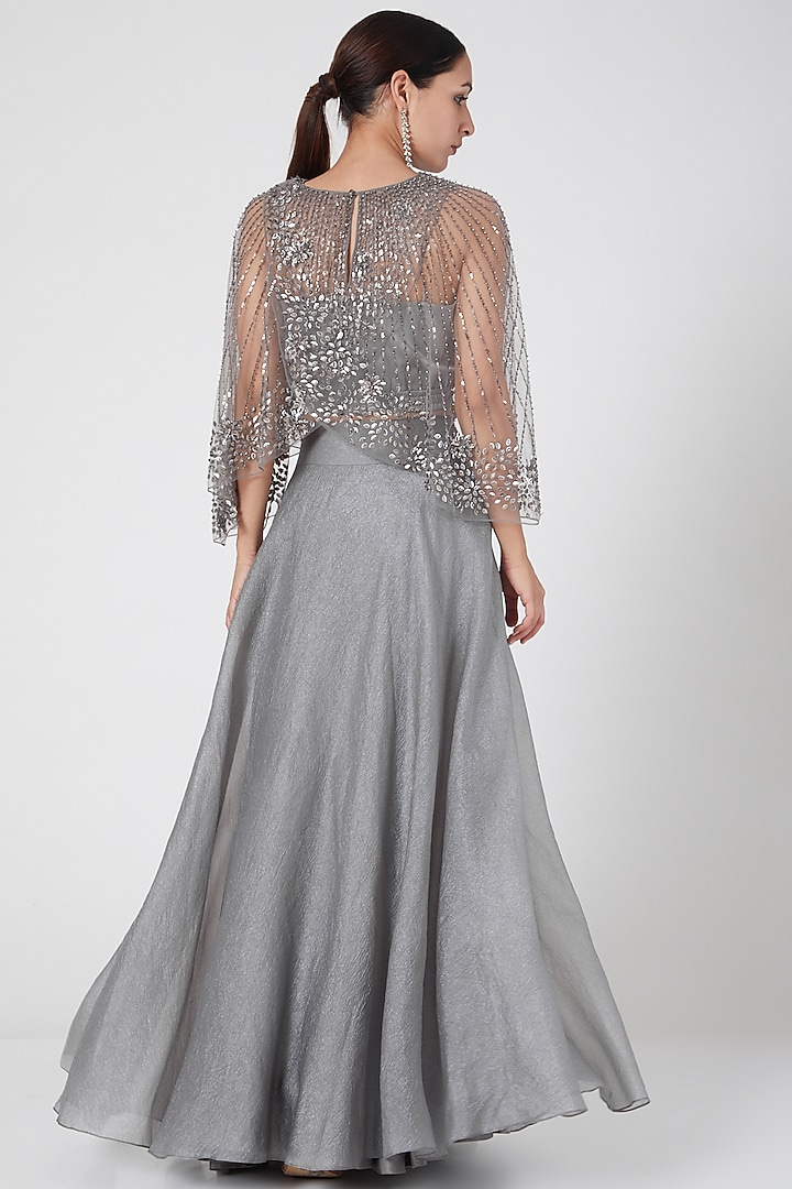 Silver Embellished Wedding Lehenga Set by Rohit Gandhi & Rahul Khanna at Pernia's Pop Up Shop