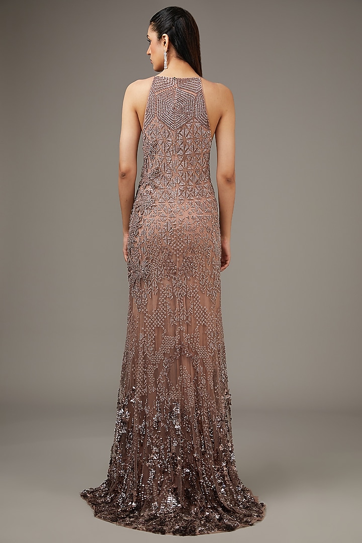 Copper Tulle Stone Embroidered Bridal Gown by Rohit Gandhi & Rahul Khanna at Pernia's Pop Up Shop