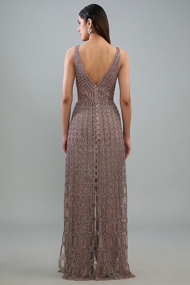 Gold Stone Tulle Pant Set by Rohit Gandhi & Rahul Khanna at Pernia's Pop Up Shop