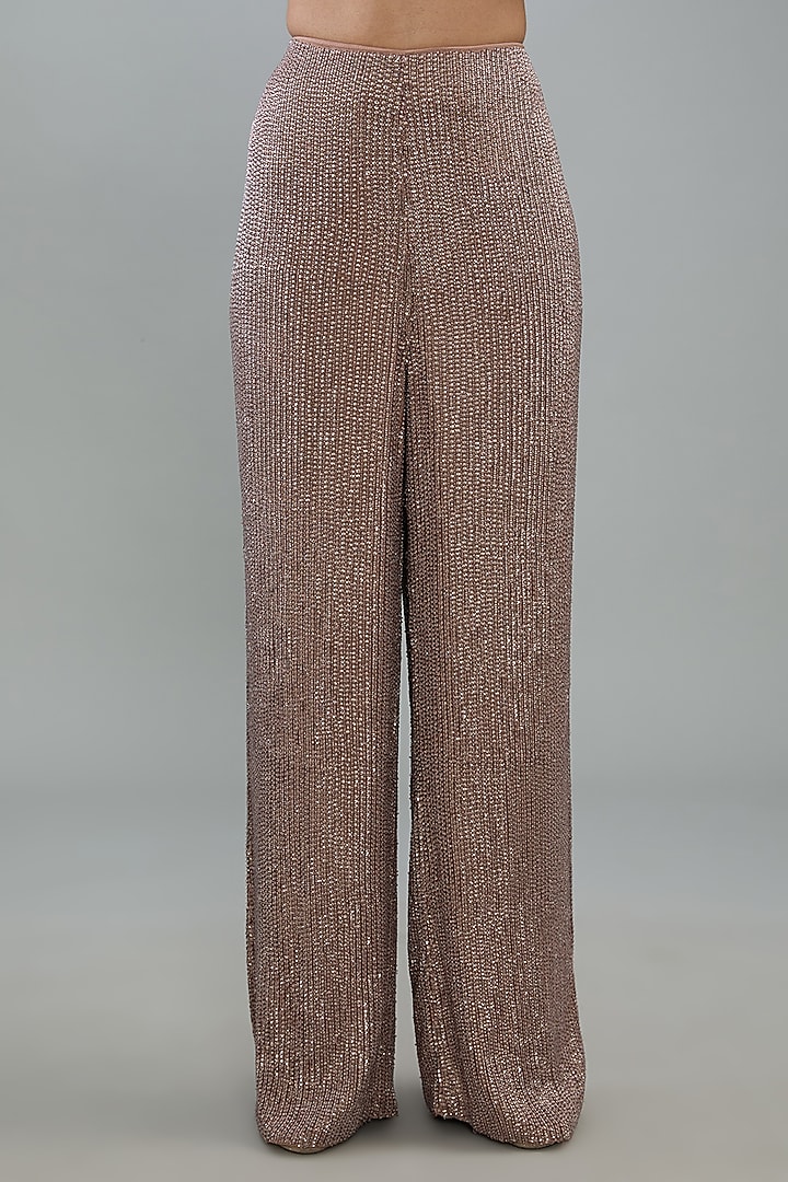 Gold Stone Tulle Pant Set by Rohit Gandhi & Rahul Khanna at Pernia's Pop Up Shop