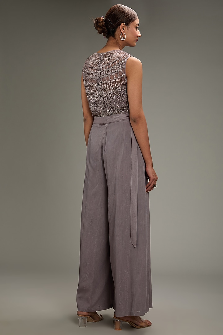 Rosesteel Shimmer Metallic Sequins Embellished Jumpsuit by Rohit Gandhi & Rahul Khanna at Pernia's Pop Up Shop