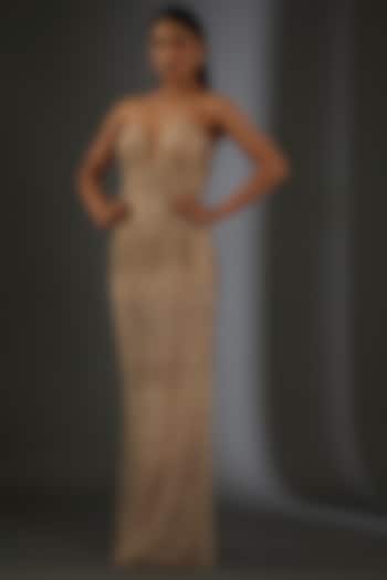 Silver Tulle Embellished Gown by Rohit Gandhi & Rahul Khanna