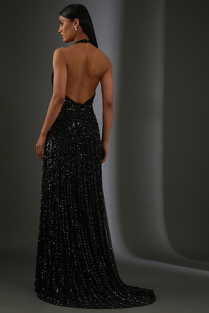 Black Tulle Embroidered Bridal Gown by Rohit Gandhi & Rahul Khanna at Pernia's Pop Up Shop