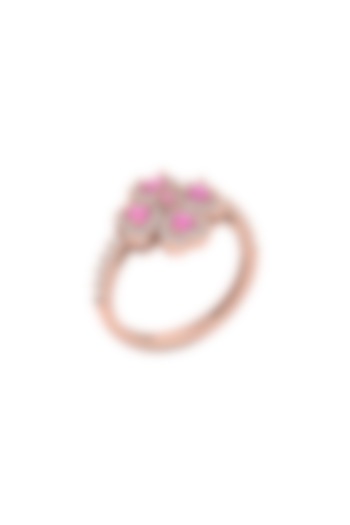 14Kt Rose Gold Ring With Maira Lab Grown Diamonds by Fiona Diamonds
