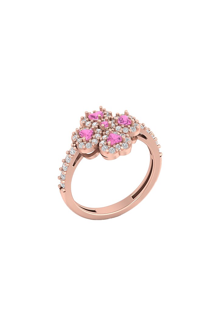 14Kt Rose Gold Ring With Maira Lab Grown Diamonds by Fiona Diamonds