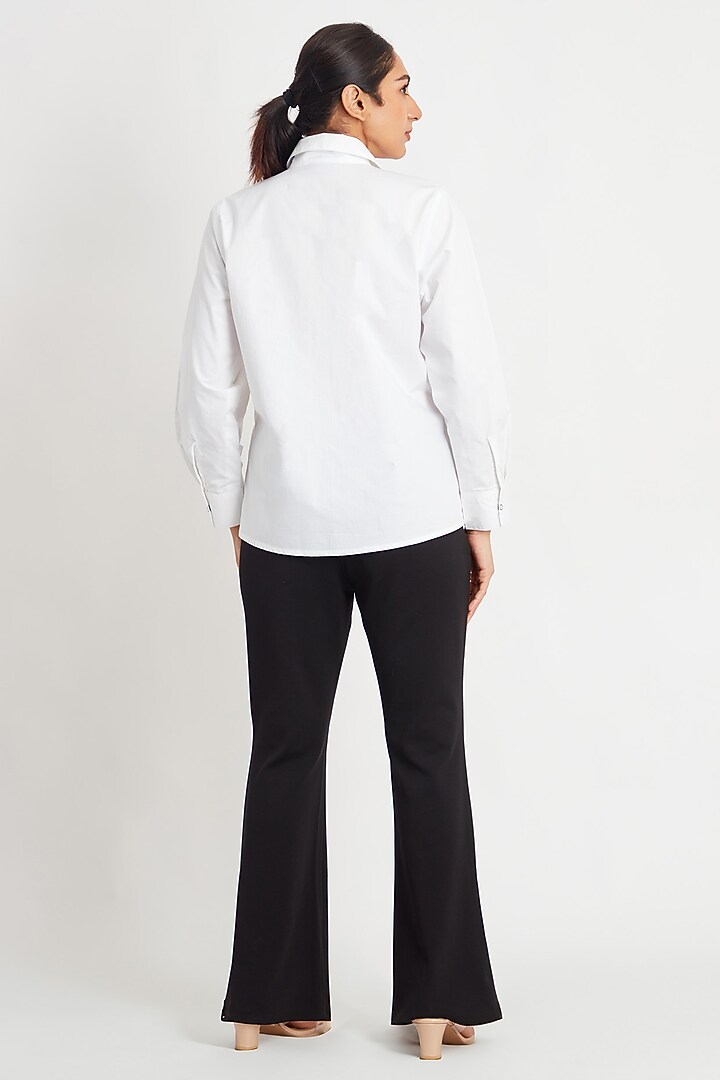 White Cotton Embroidered Shirt by Richaa Goenka at Pernia's Pop Up Shop