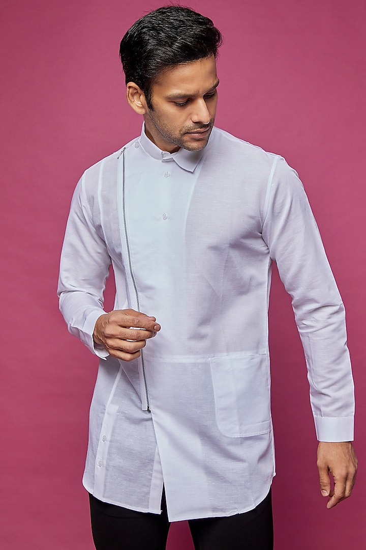 White Cotton Shirt by Rohit Gandhi & Rahul Khanna Men