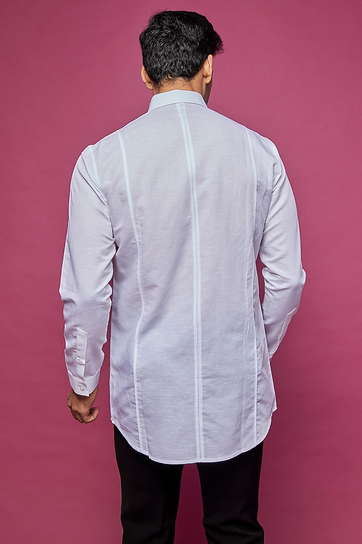 White Cotton Wedding Shirt by Rohit Gandhi & Rahul Khanna Men at Pernia's Pop Up Shop