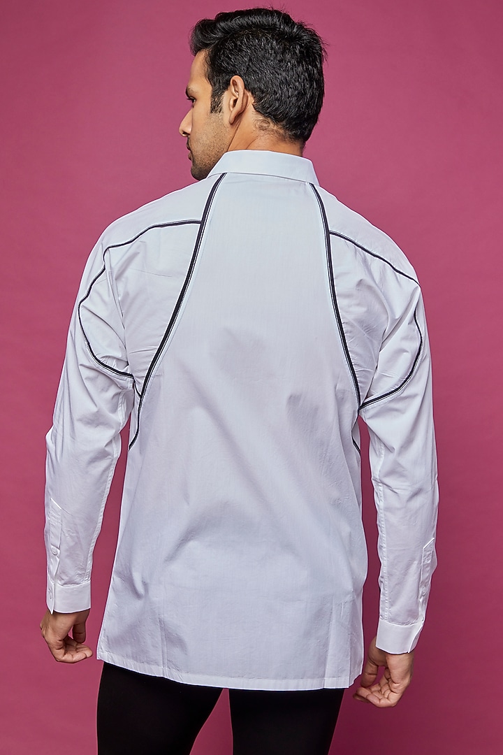 White Cotton Wedding Shirt by Rohit Gandhi & Rahul Khanna Men at Pernia's Pop Up Shop