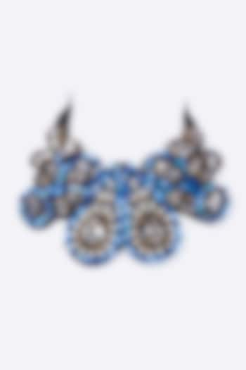 Rhodium Finish Blue Crystal Necklace by Rhea at Pernia's Pop Up Shop