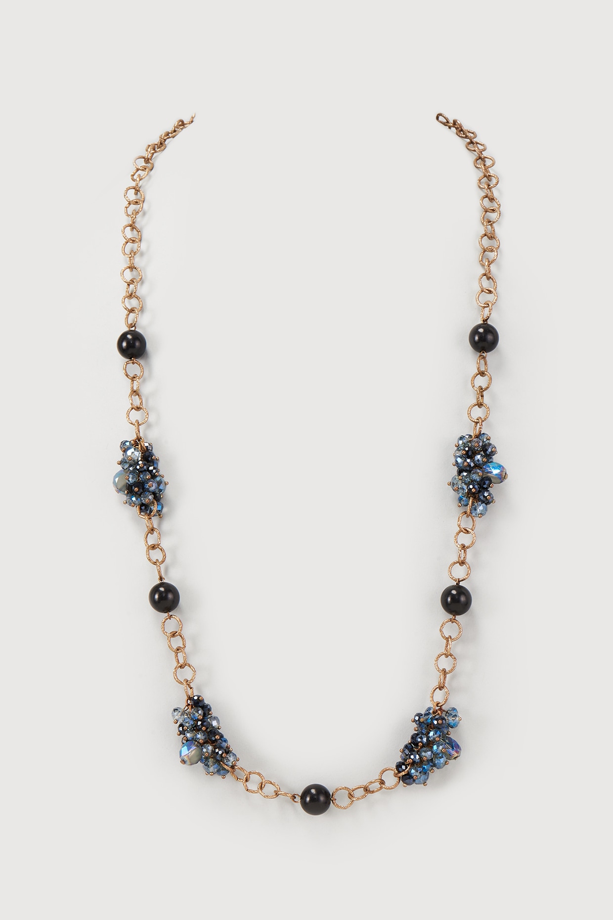 Dark Blue Freshwater Pearl and Sterling Silver Necklace - IKIRU ARTS