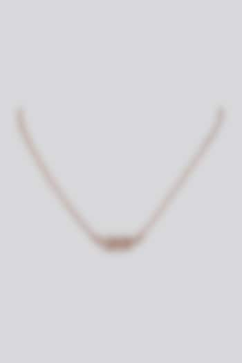 Rose Gold Finish Cubic Zirconia Doublet Infinity Necklace WIth Ring by Rhea at Pernia's Pop Up Shop