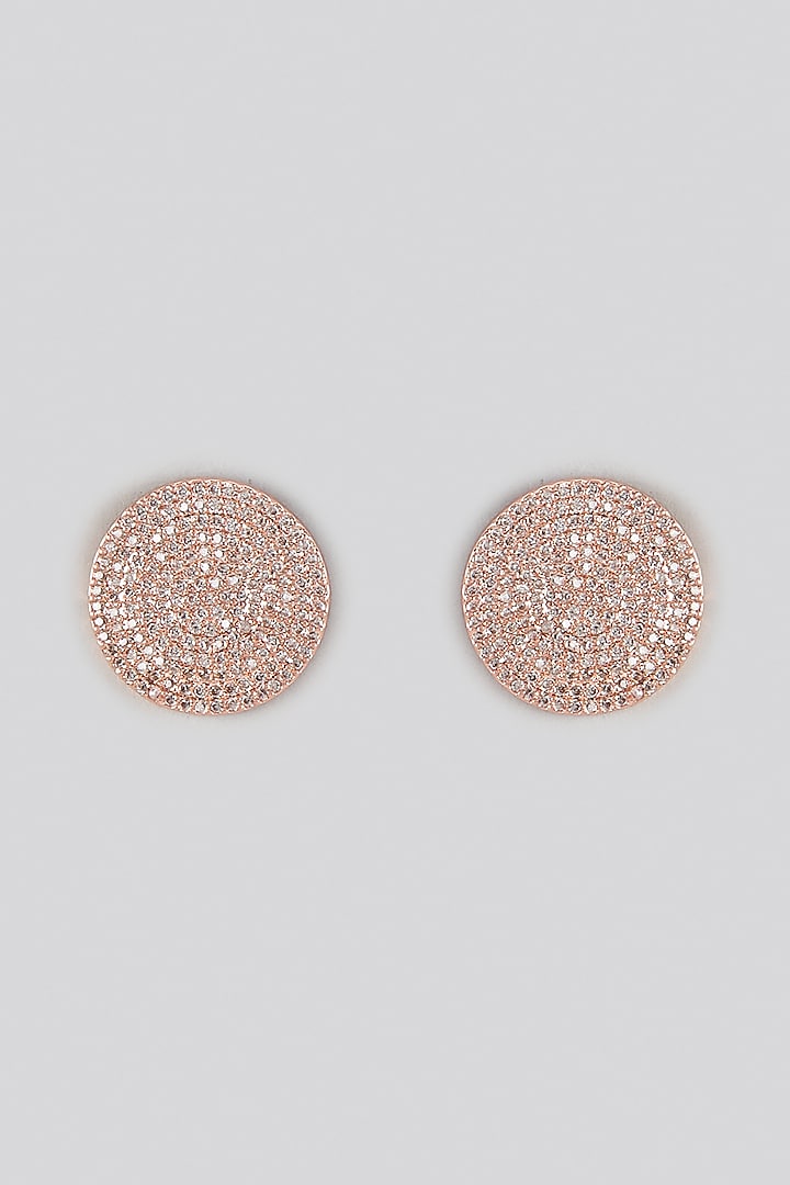 Two-Tone Finish Cubic Zirconia Stud Earrings (Set of 2) by Rhea at Pernia's Pop Up Shop