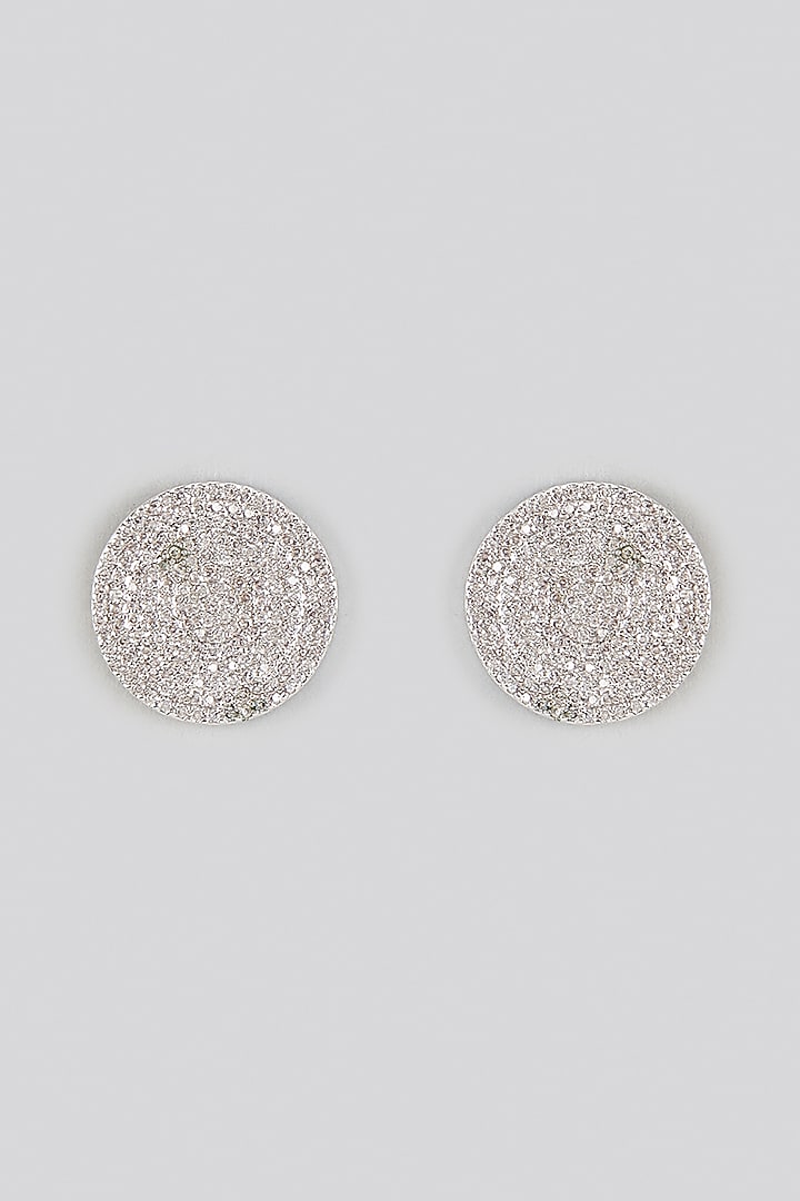 Two-Tone Finish Cubic Zirconia Stud Earrings (Set of 2) by Rhea at Pernia's Pop Up Shop