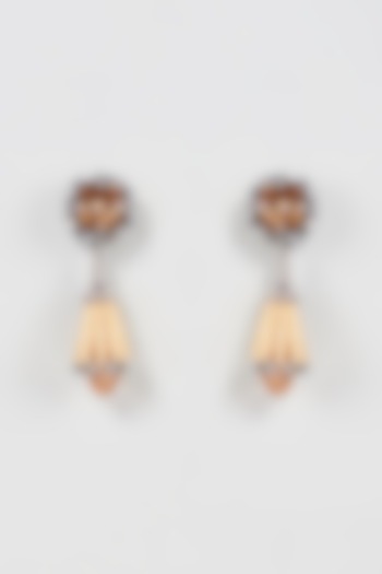 Gold Finish Crystal Drop Dangler Earrings by Rhea at Pernia's Pop Up Shop