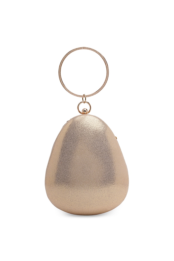 Gold Suede Embroidered Clutch by Richa Gupta at Pernia's Pop Up Shop