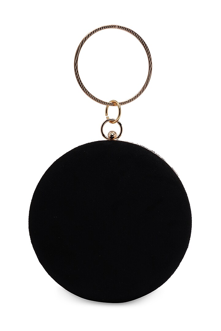 Black Suede Embroidered Clutch by Richa Gupta at Pernia's Pop Up Shop