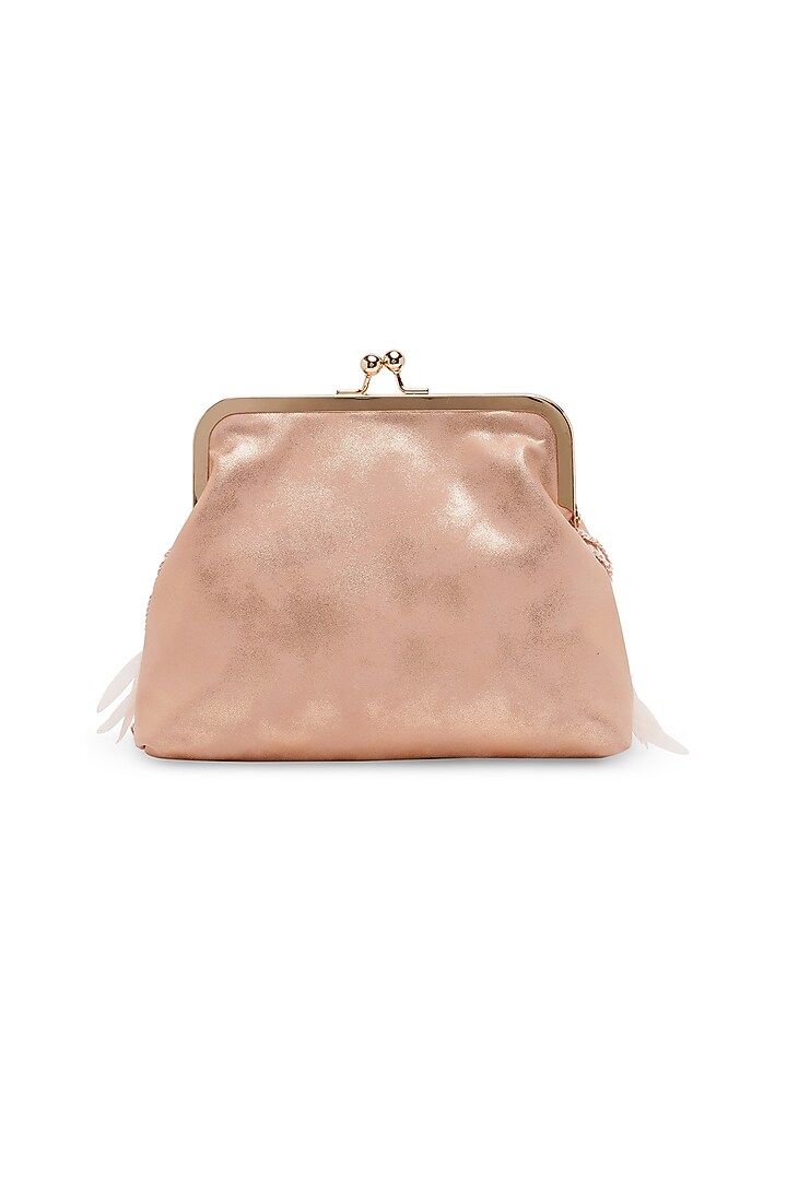 Pink Suede Embellished Clutch by Richa Gupta at Pernia's Pop Up Shop