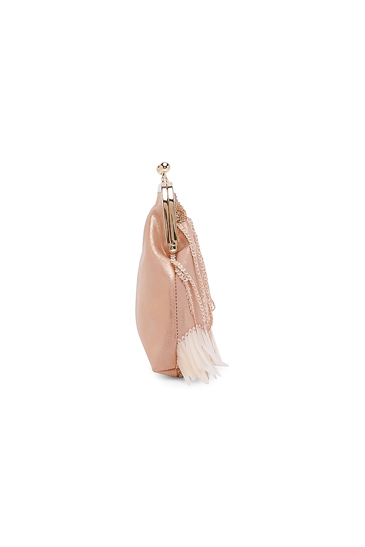 Pink Suede Embellished Clutch by Richa Gupta at Pernia's Pop Up Shop