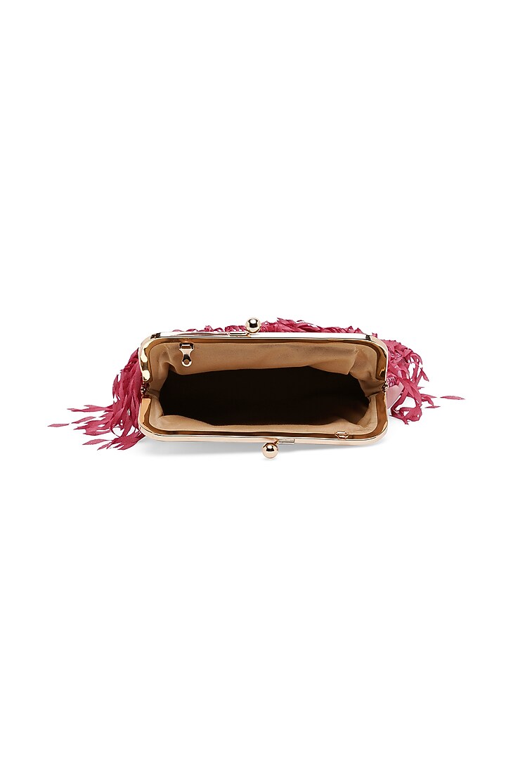 Pink Suede Embellished Clutch by Richa Gupta at Pernia's Pop Up Shop