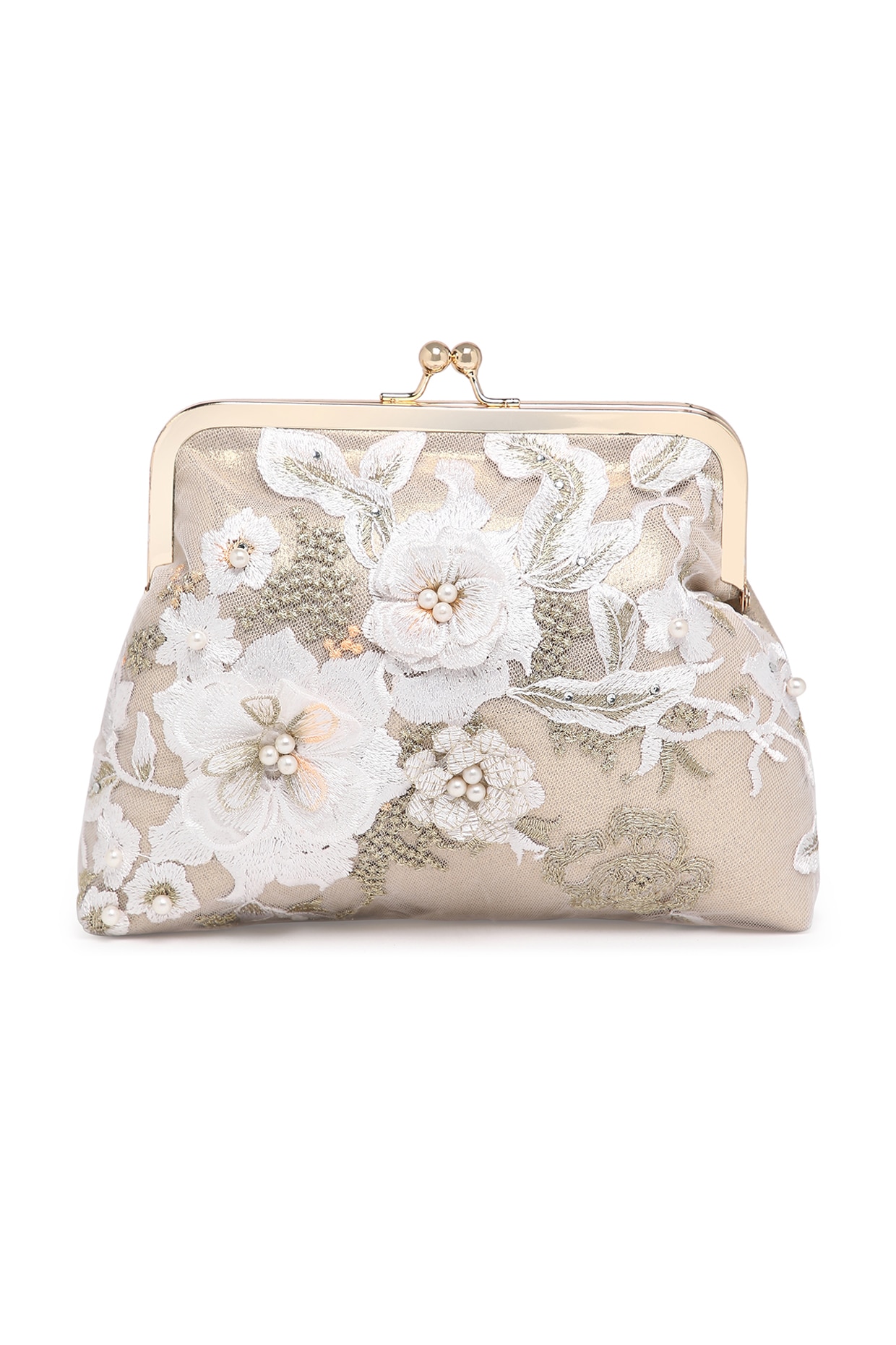 White Suede Thread Embroidered Clutch by Richa Gupta at Pernia s Pop Up Shop