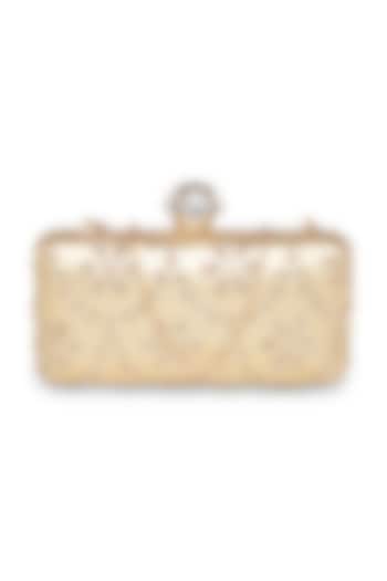 Gold Crystal Embroidered Clutch by Richa Gupta