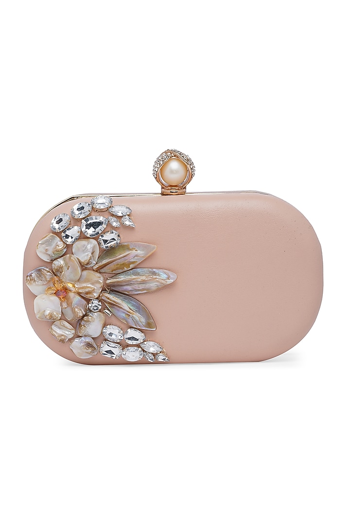 Pink Hand Embroidered Clutch by Richa Gupta at Pernia's Pop Up Shop