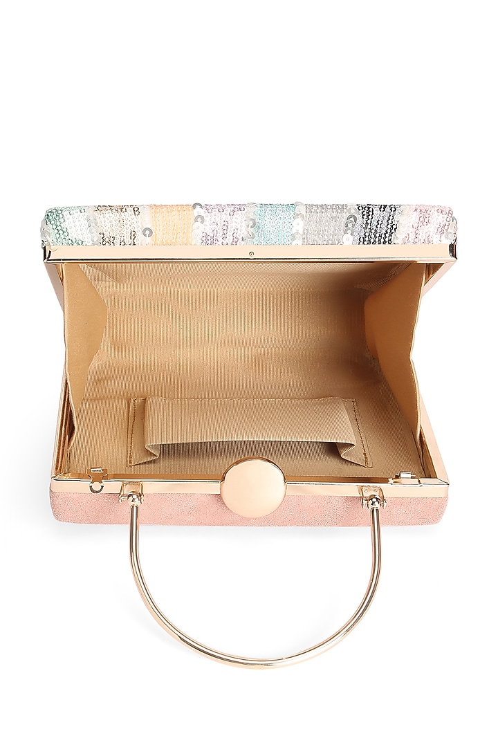 Multi-Colored Suede Sequins Embroidered Clutch by Richa Gupta at Pernia's Pop Up Shop